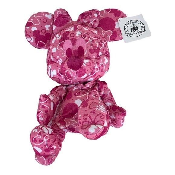 Disney Parks Pink Minnie Mouse Hearts Bows Plush - Picture 8 of 8